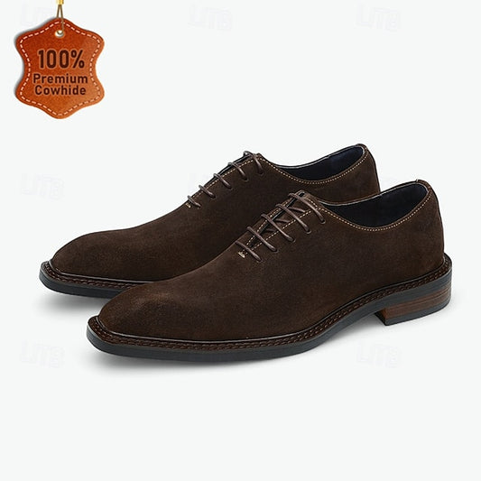 Men's Shoes Oxford Cowhide Suede Leather - Genuine