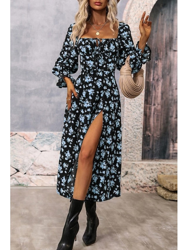 Women's Midi Dress Graduation Dress Floral Dress Fashion