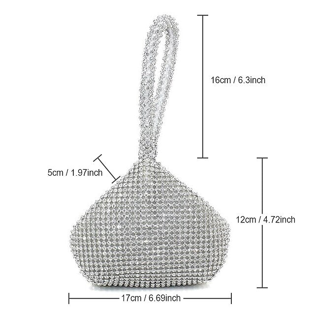 Crystal Elegant Evening Silver Women's Rhinestone Bag -