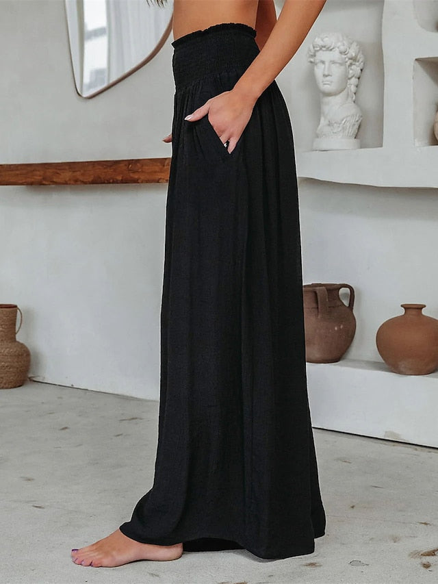 Women's Wide Leg Pants Trousers Vacation Simple Casual Full