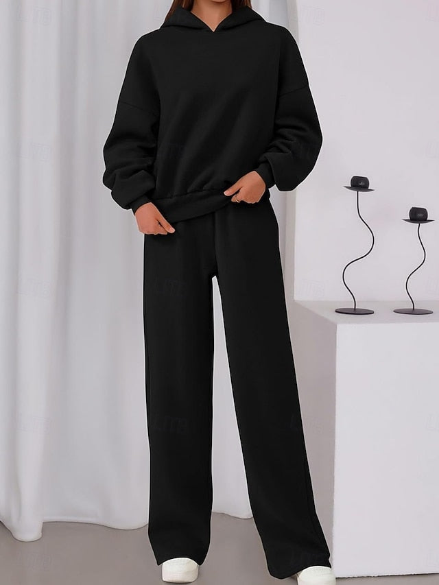 Women's Two Piece Sets Hoodie Tracksuit Long Sleeve Hooded