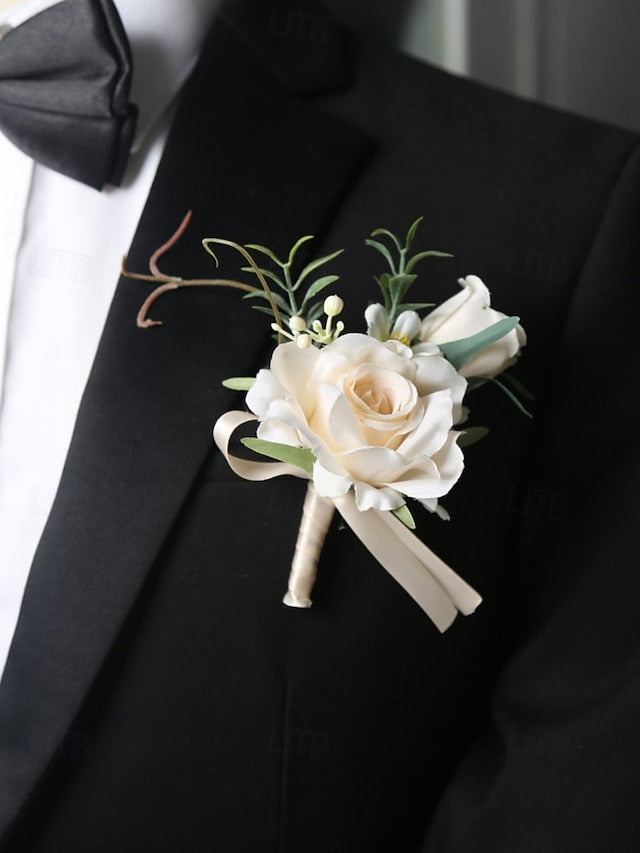 – Corsage Elegant and Wedding Boutonniere Artificial Wrist