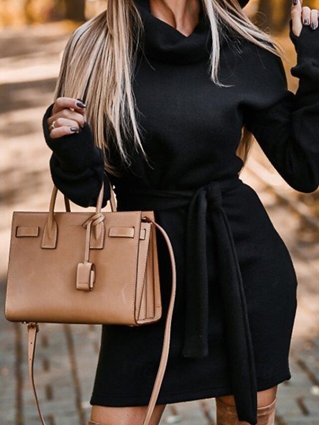 Women's Midi Dress Sweater Dress Sheath Dress Fashion