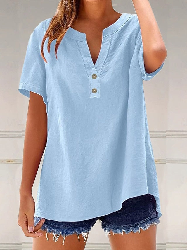 Women's Popover Shirt Summer Shirt Casual Shirt Blouse