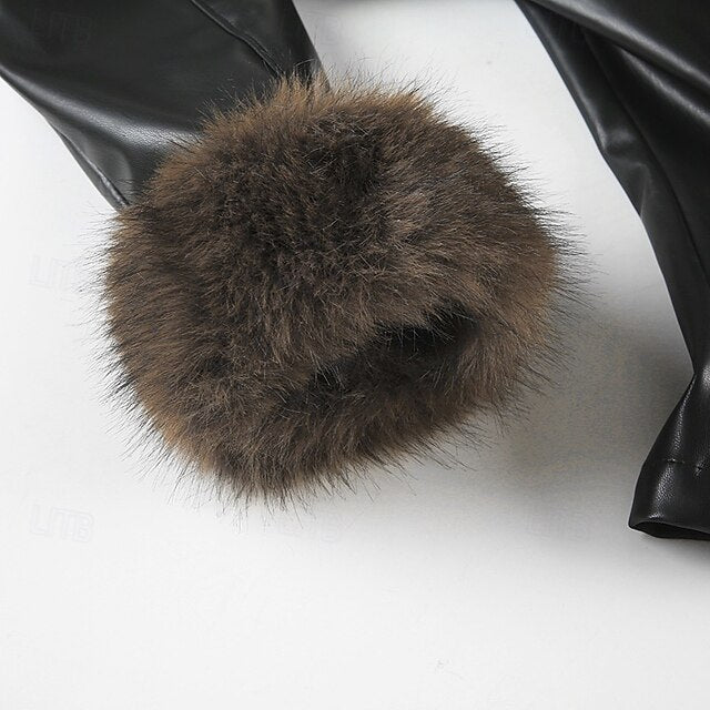 Collar Buttons Comfortable Casual Jacket Fur Warm Women's