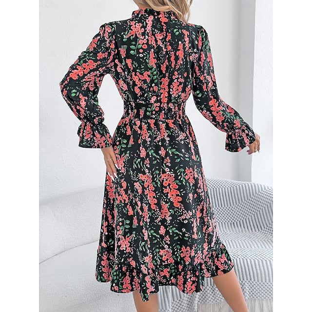 Women's Midi Dress A Line Dress Vacation Casual Outdoor