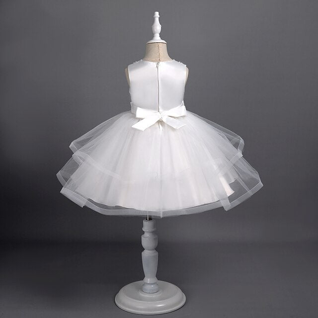 Sleeveless Girls' Color Dress Party Solid Toddler