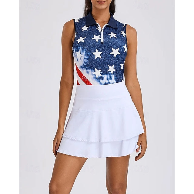 Women's Graphic National Flag Sport Shirt Golf Polo Shirt