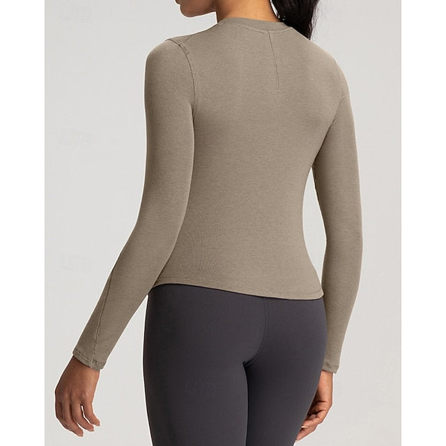 Women's Solid Colored Tennis Shirt Sport Top Stylish