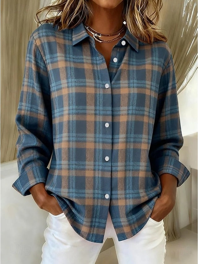 Women's Shirt Blouse Patchwork Buttons Print Graphic