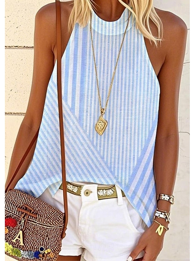Women's Blouse Print Graphic Striped Stylish Casual