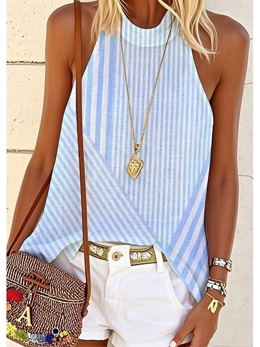 Women's Blouse Print Graphic Striped Stylish Casual