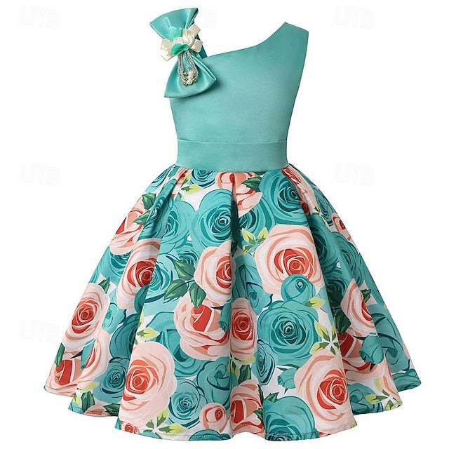 Girls' Easter Dress 3D Summer Sleeveless Flower Party