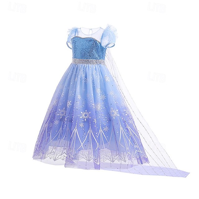 Flower Dress Elsa Party Girl Theme Fairytale Frozen Princess
