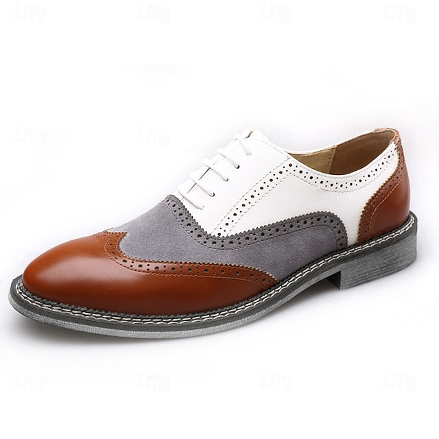 Oxford Men's Gatsby-Inspired Wingtip Shoes Spectator in
