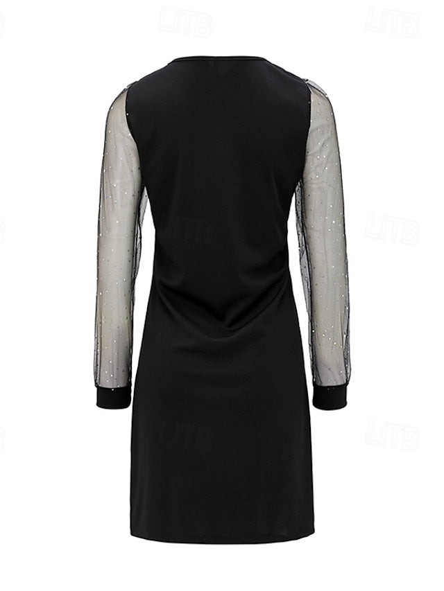 Women's Mini Dress Black Dress Sequin Dress Casual Dress