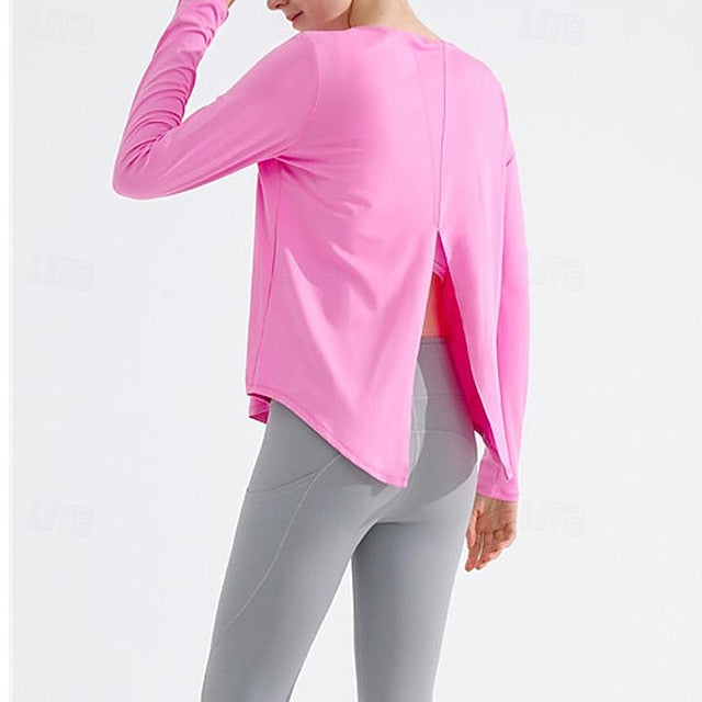 Women's Yoga Top Crew Neck Quick Dry Lightweight Breathable