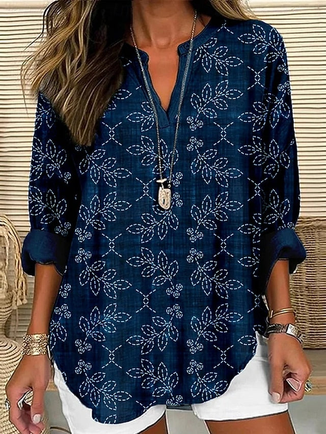 Women's Shirt Buttons Print Floral Vintage Daily Casual