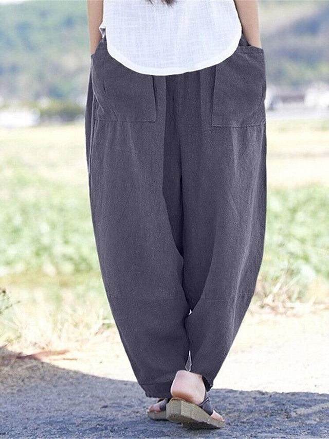 Women's Wide Leg Pants Trousers Streetwear Casual Long High