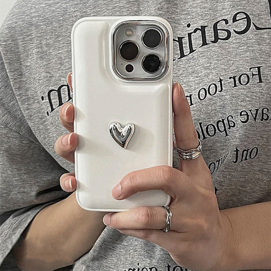 Coque de téléphone minimaliste en forme de cœur blanc