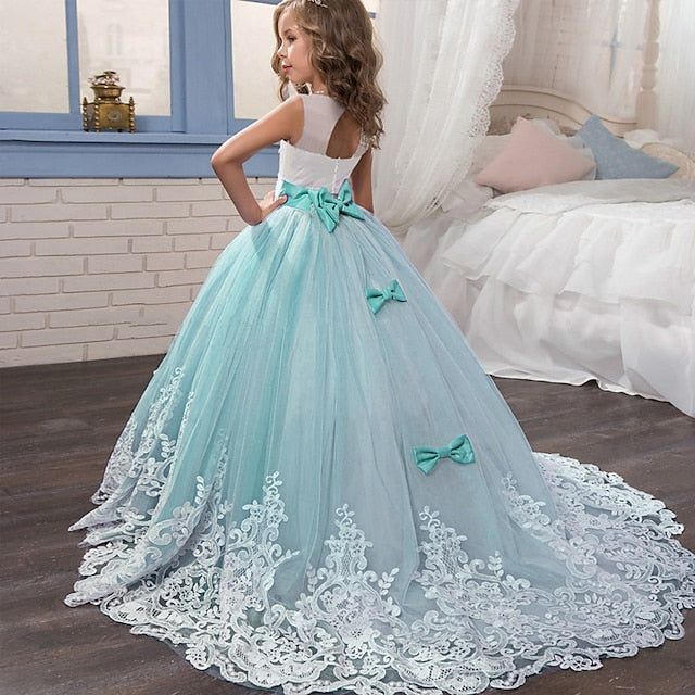 Flower Lace Girl Dress Formal Girls'