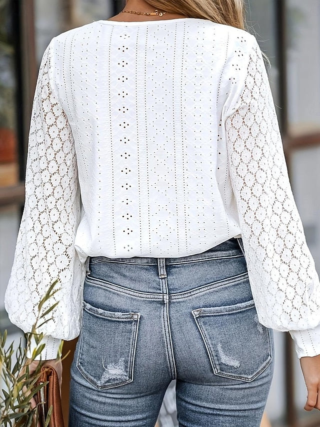 Women's Shirt Lace Shirt Blouse Bohemia Stylish Lace Long