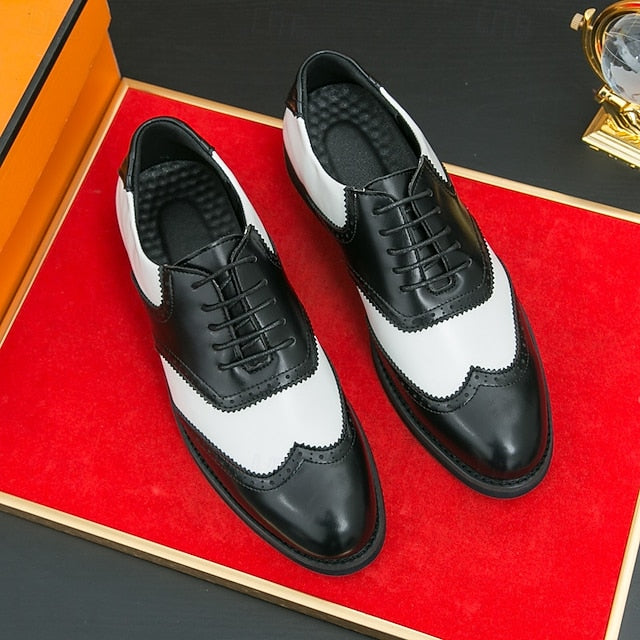 Oxford Two-Tone and in Shoes Men's Brogue Wingtip White