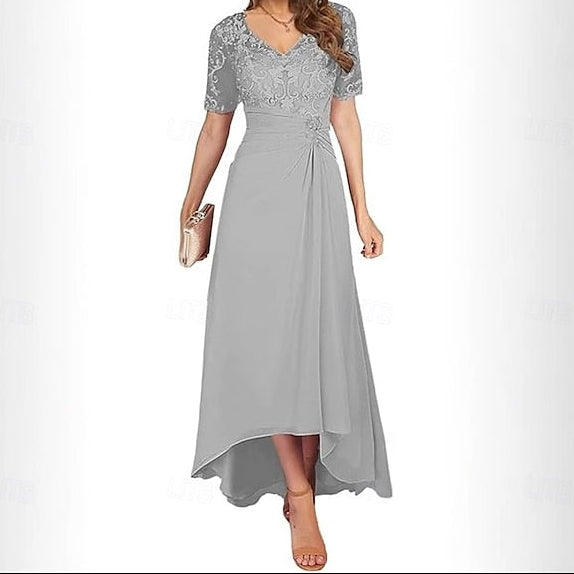 Simple the A-Line Bride of V Dress Neck Mother Elegant