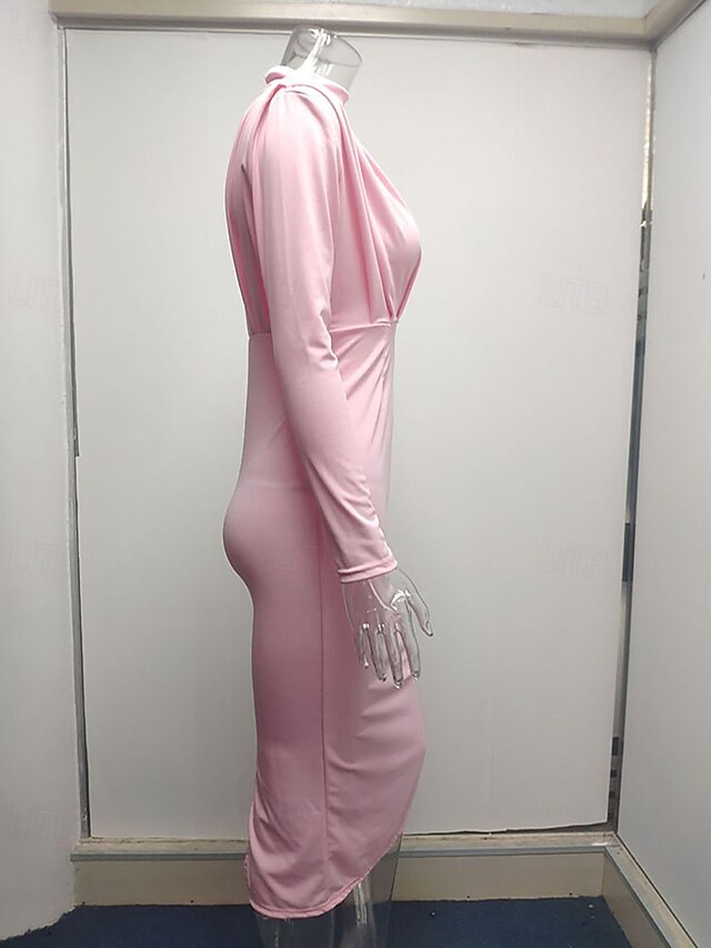 Women's Midi Dress Black Dress Elegant Fashion Modern Daily