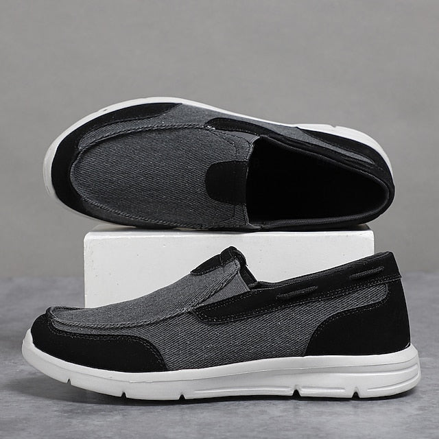 Beige Canvas – Men's Lightweight Loafers Slip-On