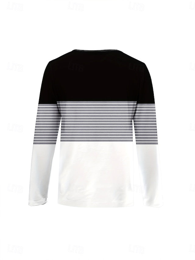 Women's T Shirt Zipper Print Graphic Geometric Striped