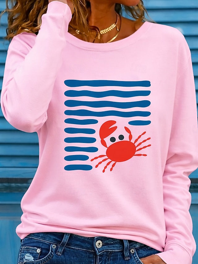 Women's T Shirt Print Graphic Geometric Ocean Fashion