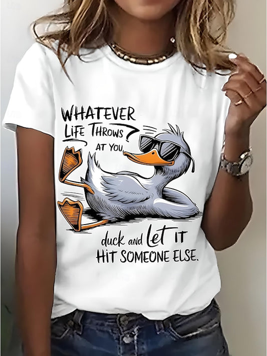 Women's T Shirt Print Graphic Animal Bird Vintage Stylish