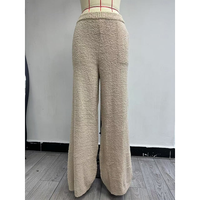 Women's Culottes Wide Leg Fleece Pants Chinos Vacation