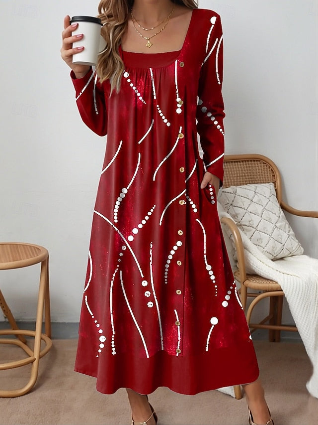 Women's Midi Dress Shift Dress Casual Daily Loose Fit