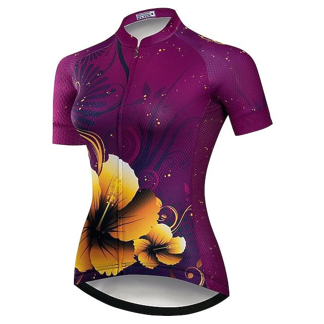 Women's Cycling Jersey Graphic Floral Botanical Funny Short