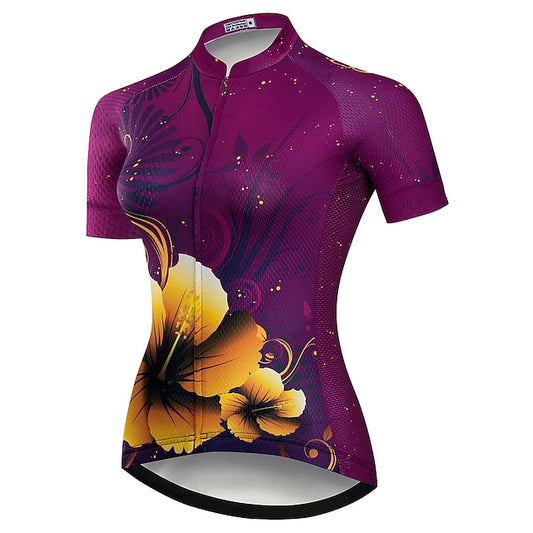 Women's Cycling Jersey Graphic Floral Botanical Funny Short