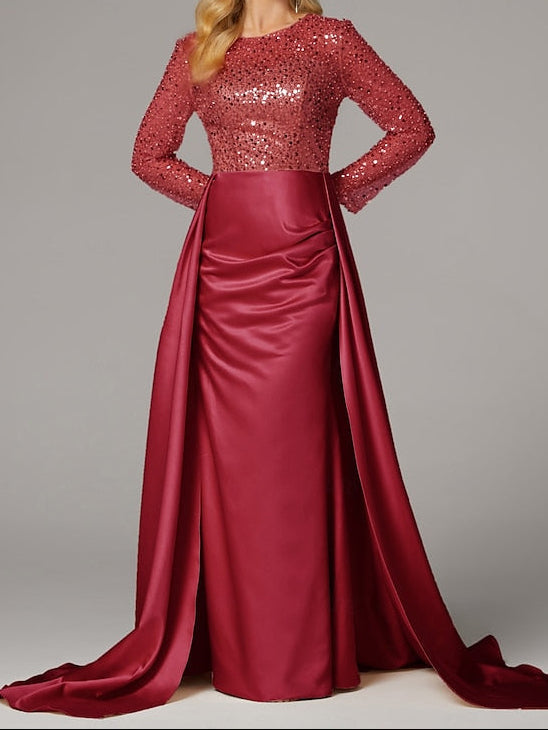 Gown Mermaid Elegant Floor Masquerade Evening Carnival Dress