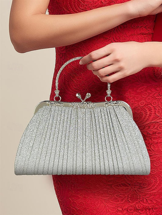 Glitter Evening with Women's Vintage Clutch Purse Pleated