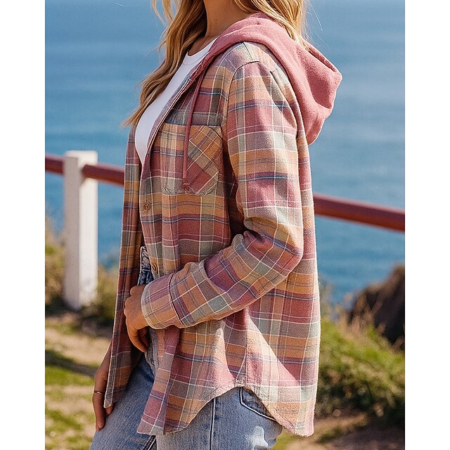 Women's Fall Outfits Shirts Jacket Coats Hooded Long Sleeve