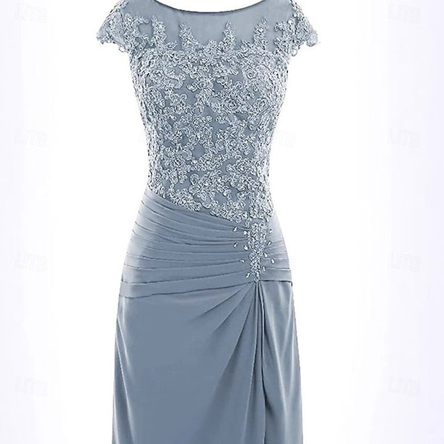 / Trumpet of the Mermaid Bride Simple Crew Dress Elegant Mother