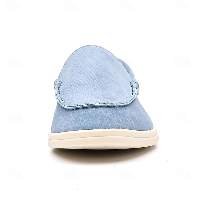 Blue – Faux Men's Loafers Slip-On Light Breathable Casual