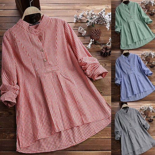 Women's Summer Shirt Casual Shirt Blouse Buttons Print