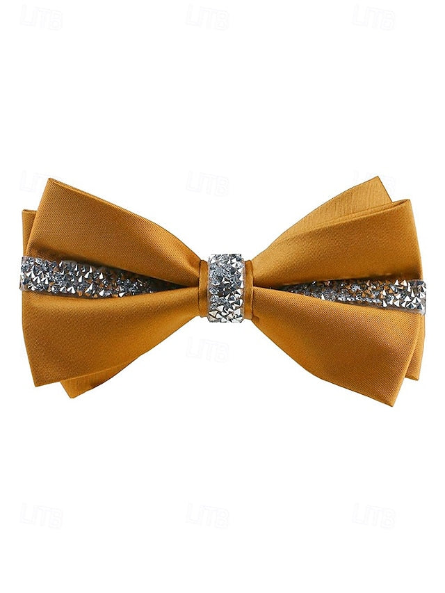 Crystal Embellishment with – Burgundy Elegant Tie Satin Bow