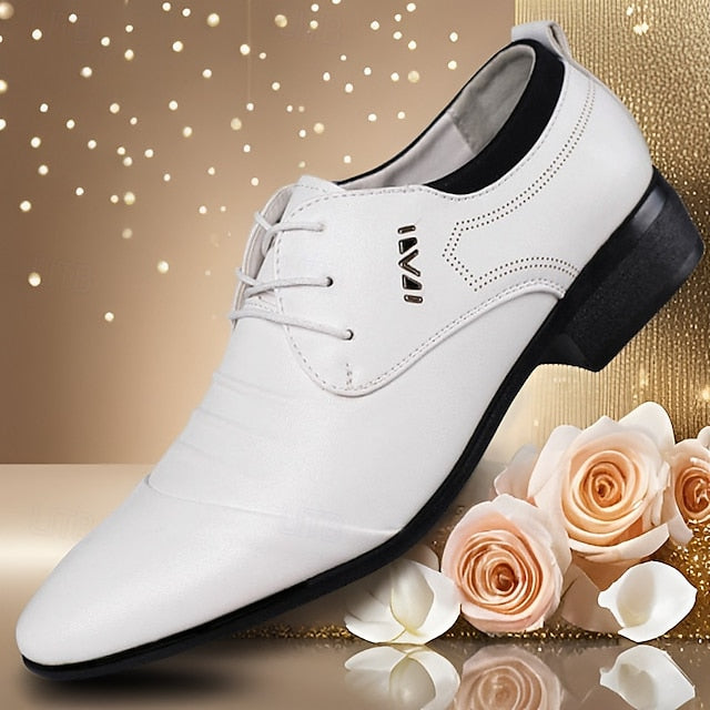 Lace-Up Men's Elegant Formal - White Shoes for