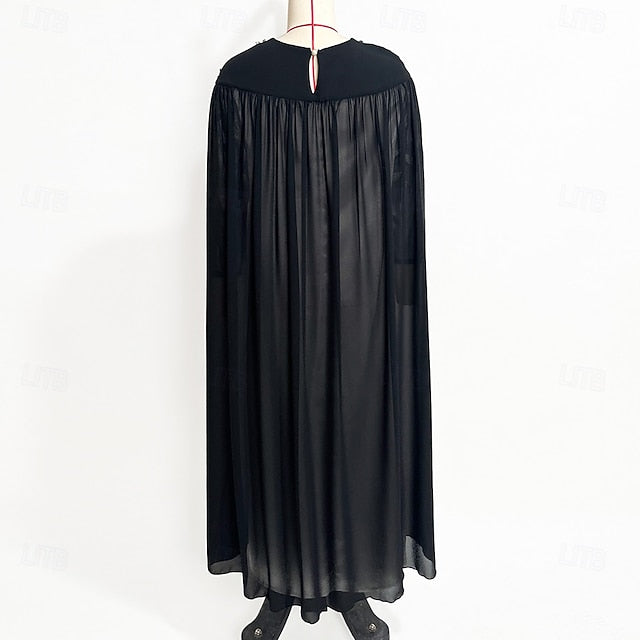 A-Line Crew Neck Cape of the Elegant Mother Bride Dress