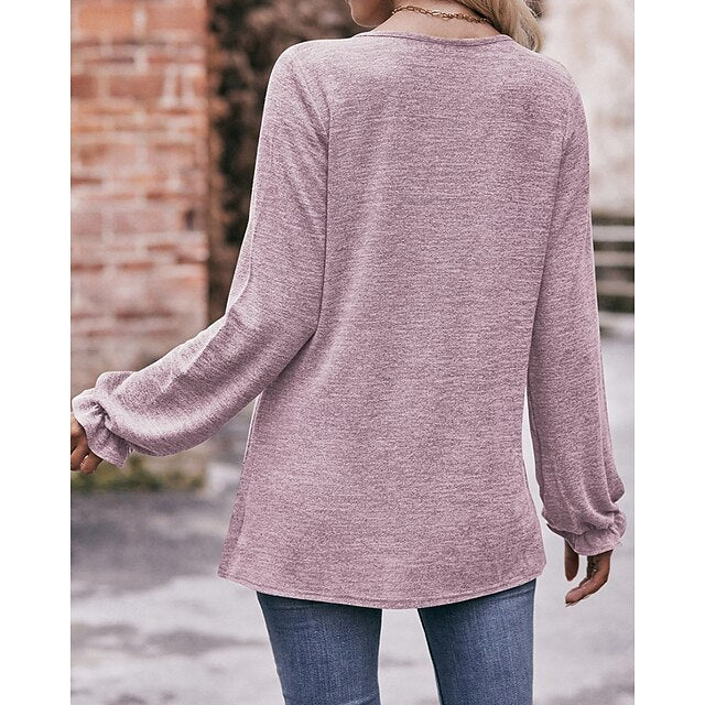 Women's Pullover Shirt Casual Tops Long Sleeve Top