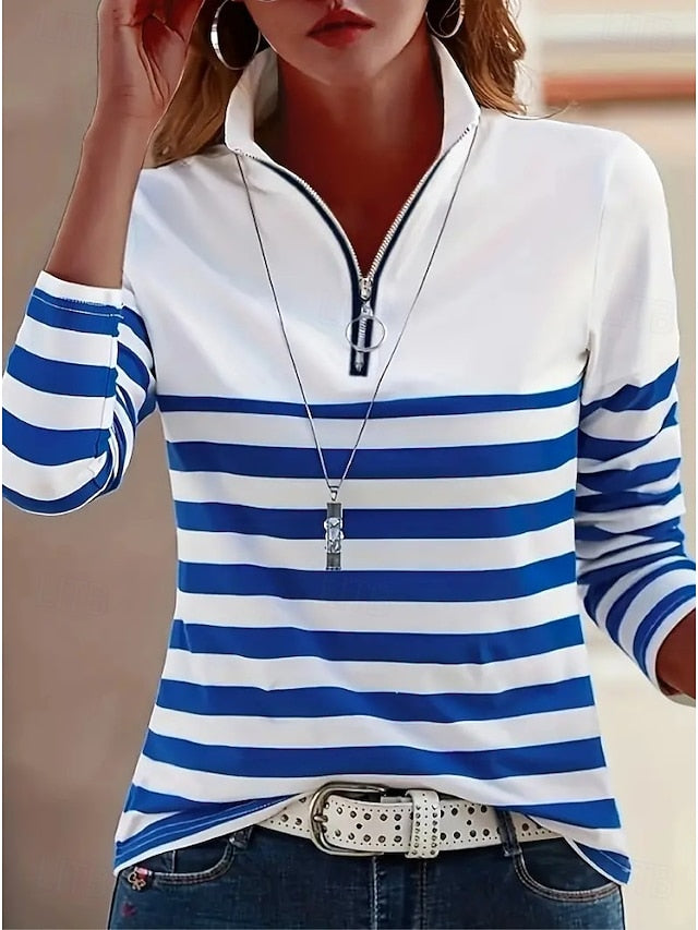 Women's Tunic Graphic Striped Vintage Stylish Classic Long