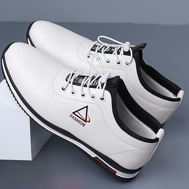 Sneakers White Lace-Up Men's Sports – and Black Trendy