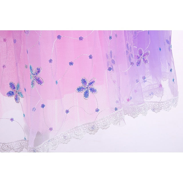 Flower Cosplay Princess Rapunzel Girl Dress Cloak